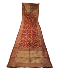 Maroon Banarasi silk suit material