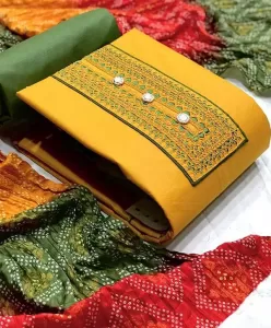 Pure cotton casual suit material(turmeric)