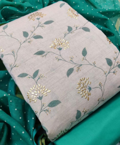 ANTIQUE WEAR Women Unstitched Cotton Salwar Suit Dress Material With Chanderi Dupatta