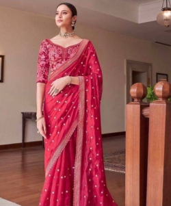 Soft dolla embroidery sequence saree