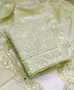 SEMI MODAL MULTI MIRROR WORK SUIT MATERIAL