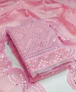 SEMI MODAL MULTI MIRROR WORK SUIT MATERIAL