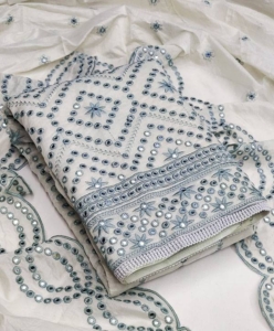 SEMI MODAL MULTI MIRROR WORK SUIT MATERIAL