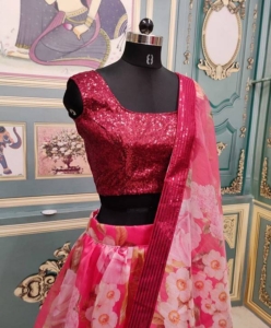 Sabyasachi Red Floral Lehenga