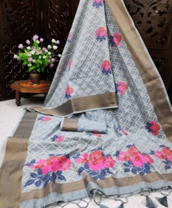 Pure Linen Weaving saree