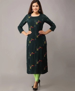 Women Printed Rayon Straight Kurta