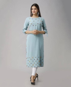 Women Printed Rayon Straight Kurta