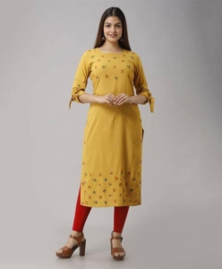 Women Printed Rayon Straight Kurta