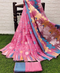 Colourful Beautiful Jacquard Work Saree With Rich Pallu