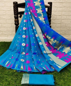 Colourful Beautiful Jacquard Work Saree With Rich Pallu