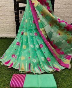 Colourful Beautiful Jacquard Work Saree With Rich Pallu