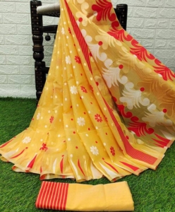 Colourful Beautiful Jacquard Work Saree With Rich Pallu