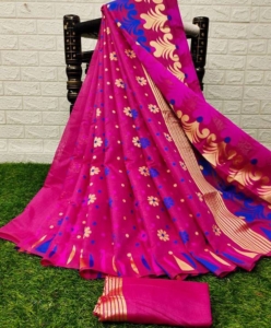 Colourful Beautiful Jacquard Work Saree With Rich Pallu