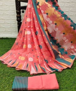 Colourful Beautiful Jacquard Work Saree With Rich Pallu