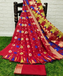 Colourful Beautiful Jacquard Work Saree With Rich Pallu