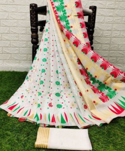 Colourful Beautiful Jacquard Work Saree With Rich Pallu