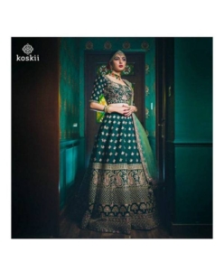 Dulhan Lehenga Choli, Wedding Lehenga Choli (Dark green)