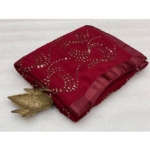 silk chiffon saree with embroidery thread work