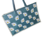 Floral print jute carry bag