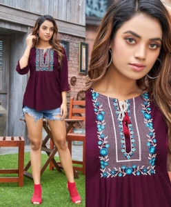 Embroidery Work Short Tops