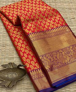 banrasi-kanjivaram-silk-saree-red