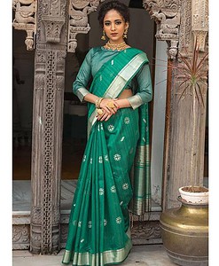 Tussar Silk Saree green best price in India