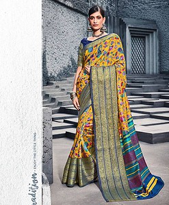 Pure Silk With Weaving Border Sarees / Digital Print Saree