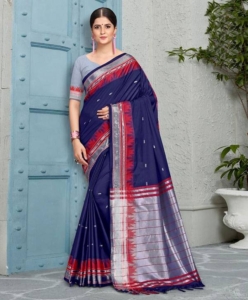 Pure Silk Cotton Saree (Temple paithani)