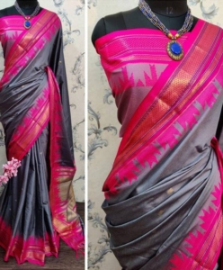 Pure Silk Cotton Saree (Temple paithani)