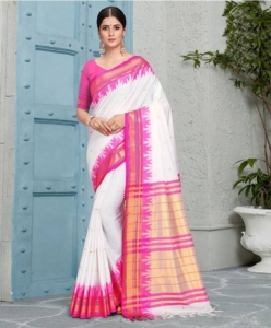 Pure Silk Cotton Saree (Temple paithani)