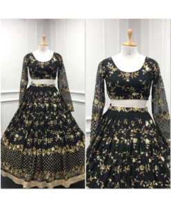 Black and golden beauty lehenga