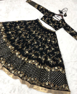 Black and golden beauty lehenga