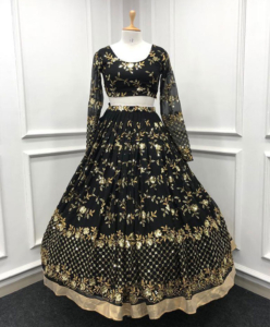 Black and golden beauty lehenga