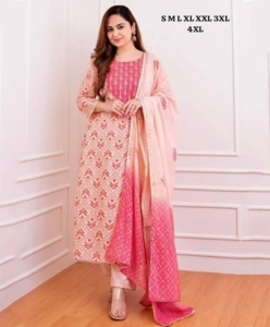 Beautiful work kurti with pant and full lengths cotton dupatta shop at shoppingyar