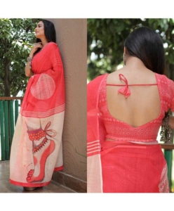 Devika Pure Linen Saree with Blouse Piece