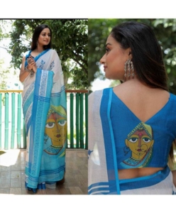 Devika Pure Linen Saree with Blouse Piece