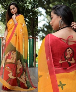 Devika Pure Linen Saree with Blouse Piece