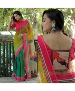 Devika Pure Linen Saree with Blouse Piece