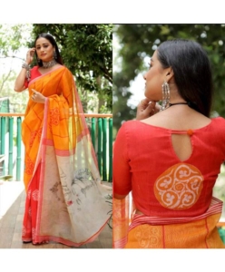 Devika Pure Linen Saree with Blouse Piece