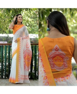 Devika Pure Linen Saree with Blouse Piece