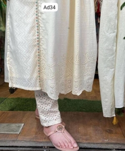 Makhmal Mulmul Chikankari Gown