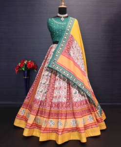 Yellow Cotton Lehenga Marriage Special