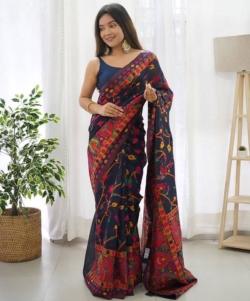 Special slab pashmina light weight Kashmiri Weaving Designer Saree 6.30 m (with blouse)