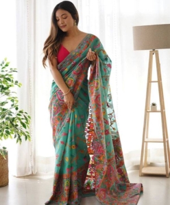 Special slab pashmina light weight Kashmiri Weaving Designer Saree best price