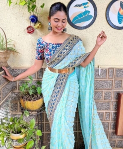 Georgette Sequence saree shop online