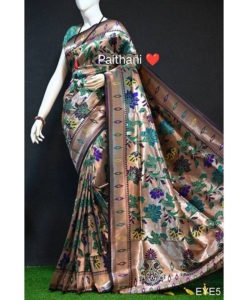 Banarasi Soft Silk Paithani Saree with fancy meena & zari weaves all over saree