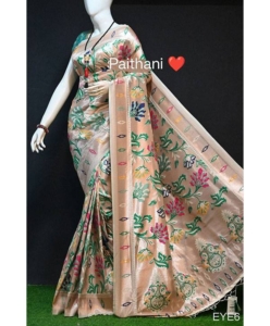 Banarasi Soft Silk Paithani Saree with fancy meena & zari weaves all over saree