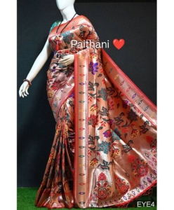 Banarasi Soft Silk Paithani Saree with fancy meena & zari weaves all over saree