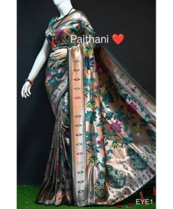 Banarasi Soft Silk Paithani Saree with fancy meena & zari weaves all over saree