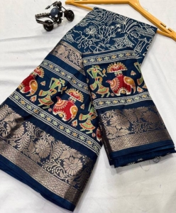 Pure Dola silk saree with jacquard border